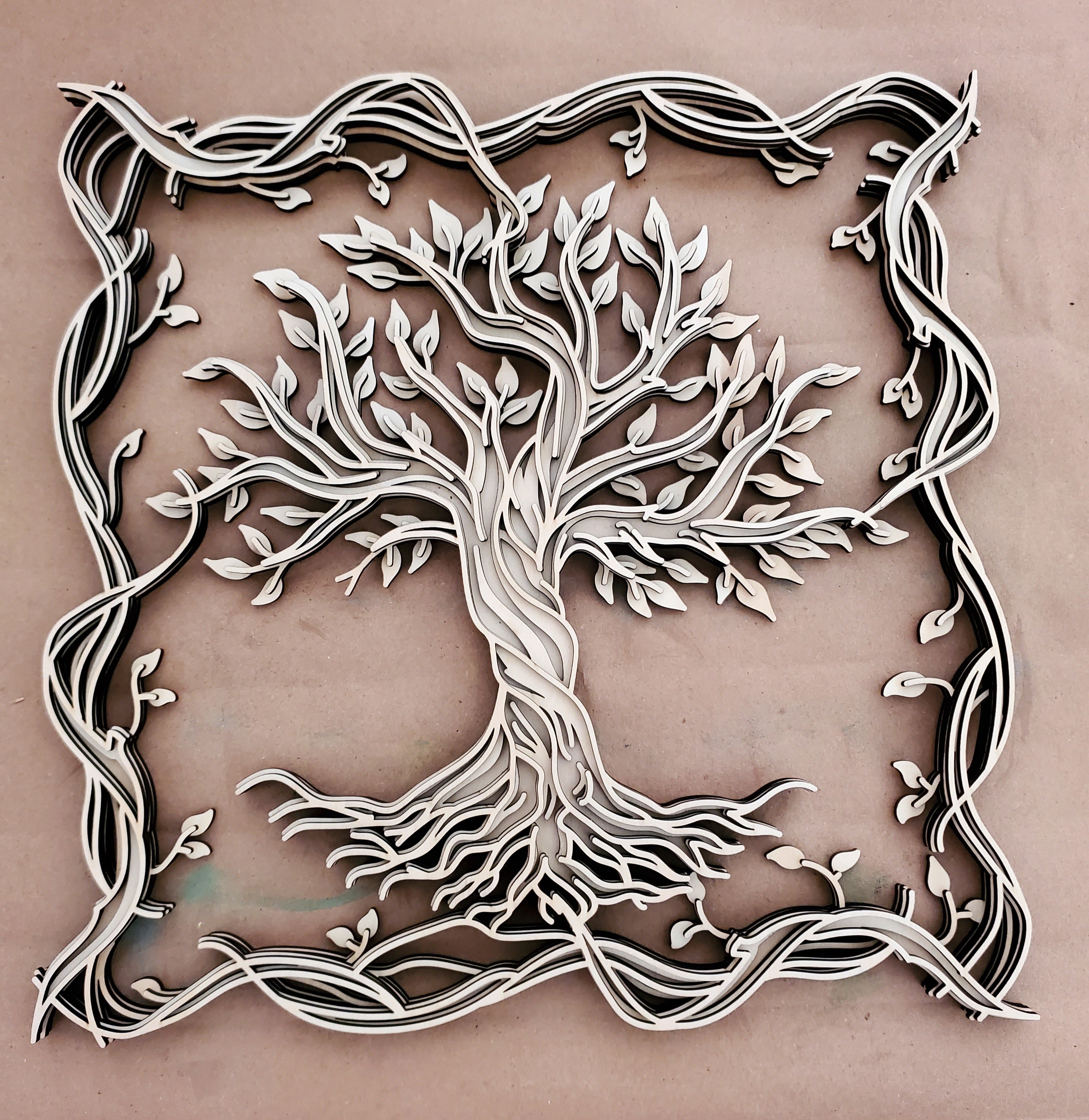Tree of Life Layered Wooden Art