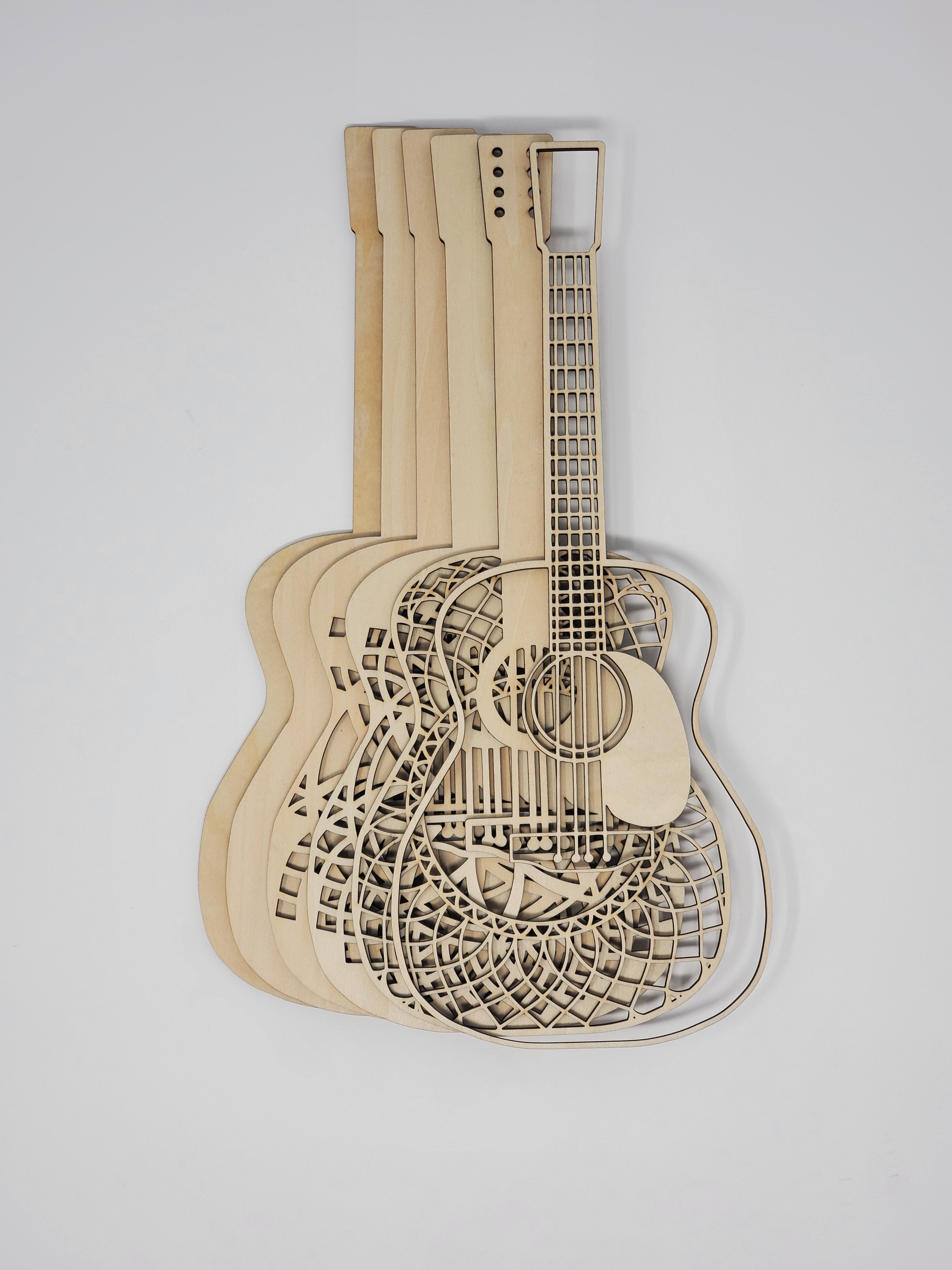 Guitar Layered Wooden Art