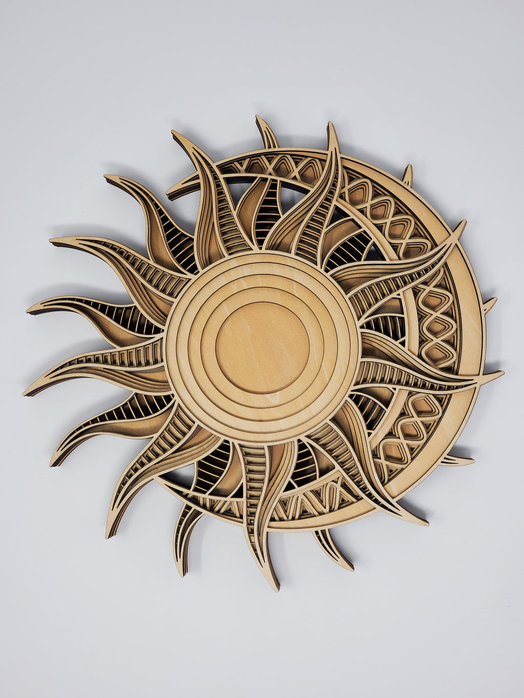 Sun/Moon Layered Wooden Art