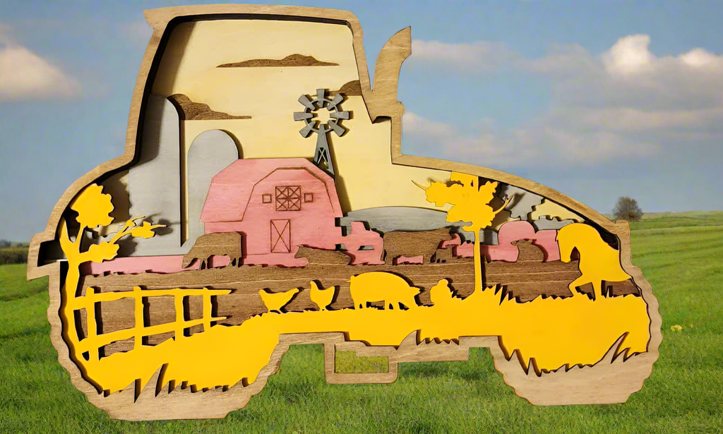 Farm Life Layered Wooden Art